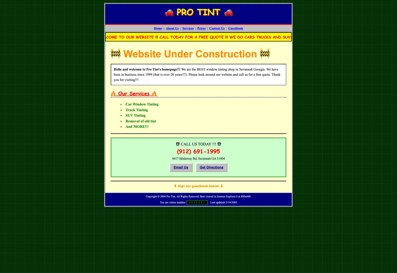 Their old website